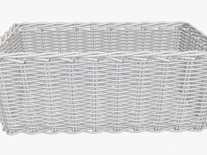 cesta de mimbre 01 marr&oacute;n oscuro rectangular Modelo 3D