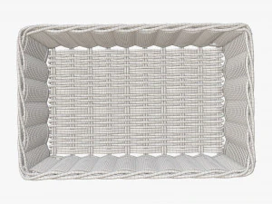 cesta de mimbre 01 marr&oacute;n oscuro rectangular Modelo 3D