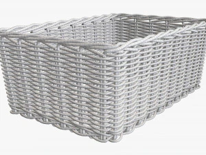 cesta de mimbre 01 marr&oacute;n oscuro rectangular Modelo 3D