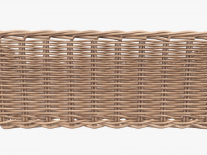 wicker basket 01 light brown rectangular Model 3D