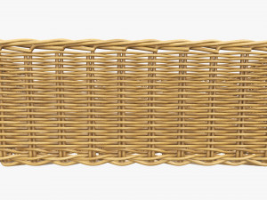 wicker basket 01 medium brown rectangular Model 3D