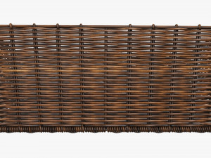 wicker basket 02 dark brown rectangular 3D 모델