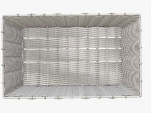 wicker basket 02 dark brown rectangular 3D 모델