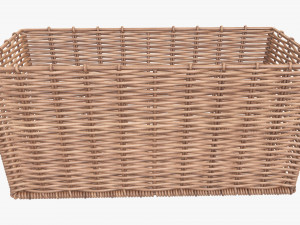 wicker basket 02 light brown rectangular 3D-Modell
