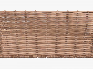 wicker basket 02 light brown rectangular 3D-Modell