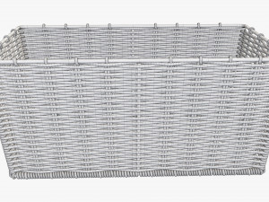 wicker basket 02 light brown rectangular 3D-Modell
