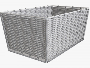 wicker basket 02 light brown rectangular 3D-Modell