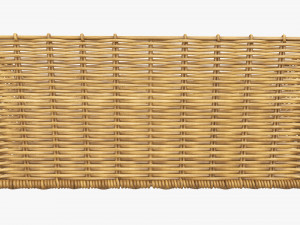 wicker basket 02 medium brown rectangular Model 3D