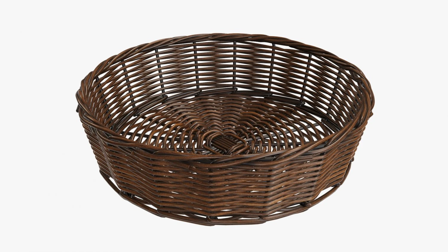 wicker basket dark brown round 3D Model .c4d .max .obj .3ds .fbx .stl .blend 