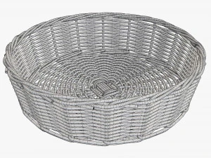 wicker basket dark brown round 3D Model