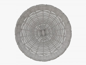 wicker basket dark brown round Model 3D