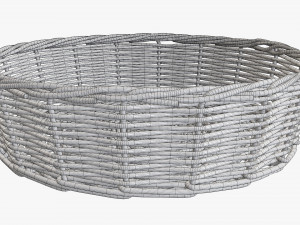wicker basket dark brown round Model 3D