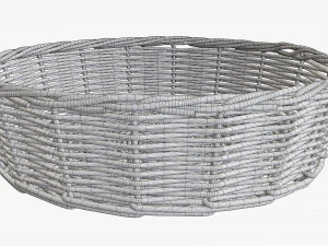 wicker basket dark brown round 3D Model