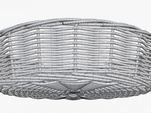 wicker basket dark brown round Model 3D