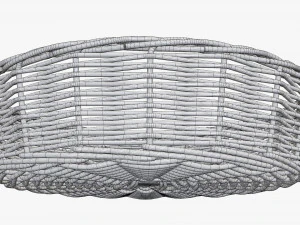 wicker basket dark brown round 3D Model
