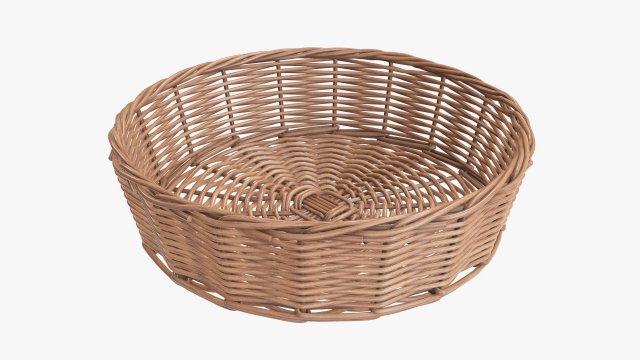 wicker basket light brown round 3D 모델 .c4d .max .obj .3ds .fbx .stl .blend 