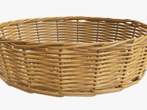 wicker basket medium brown round 3D-Modell