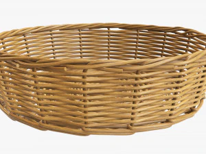 wicker basket medium brown round 3D Model
