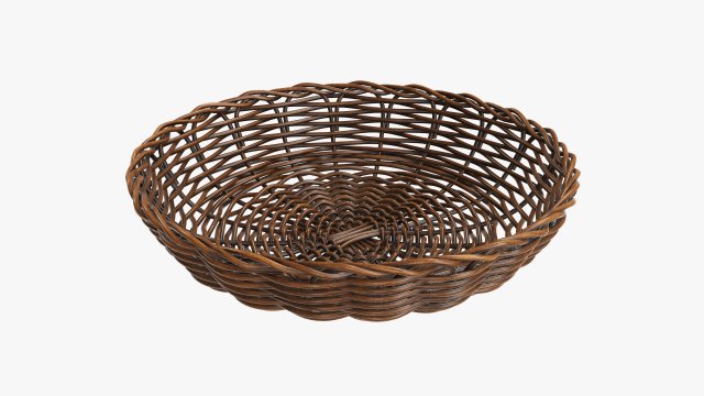 dark brown wicker basket Modello 3D .c4d .max .obj .3ds .fbx .stl .blend 