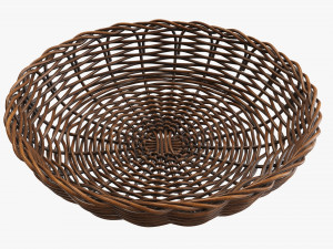 dark brown wicker basket Modello 3D