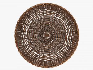 dark brown wicker basket Modello 3D