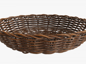 dark brown wicker basket Modello 3D