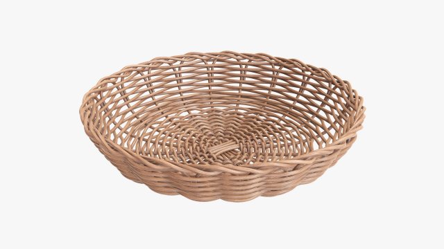 light brown wicker basket 3D Model .c4d .max .obj .3ds .fbx .stl .blend 