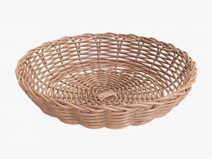 light brown wicker basket Modelo 3D