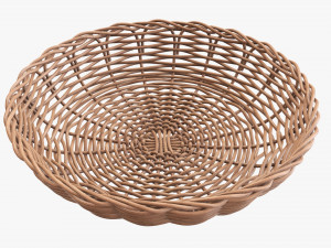 light brown wicker basket 3D Model