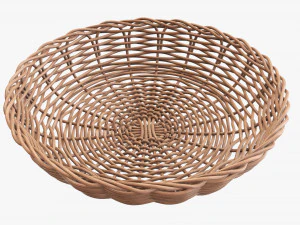 light brown wicker basket 3D Model