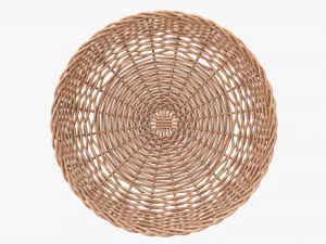 light brown wicker basket 3D Model