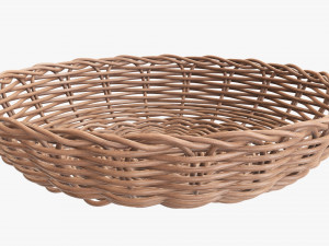 light brown wicker basket 3D Model