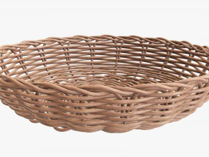 light brown wicker basket 3D Model