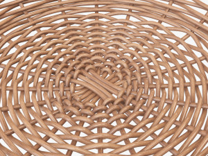 light brown wicker basket 3D Model