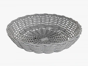 light brown wicker basket 3D Model