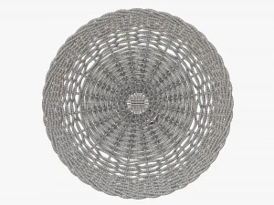 light brown wicker basket 3D Model