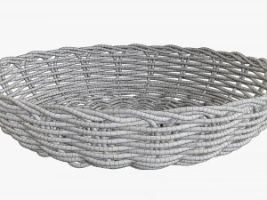 light brown wicker basket 3D Model