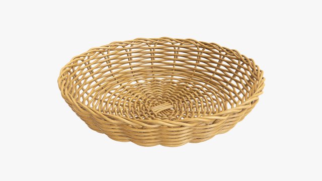 medium brown wicker basket Modello 3D .c4d .max .obj .3ds .fbx .stl .blend 
