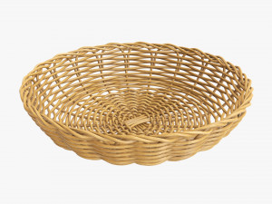 medium brown wicker basket 3D Model