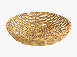medium brown wicker basket Modelo 3D
