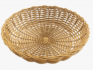 medium brown wicker basket Modello 3D