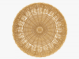 medium brown wicker basket Modello 3D
