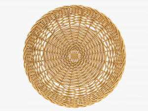 cesta de vime marrom m&eacute;dio Modelo 3D