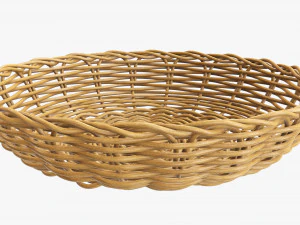 cesta de vime marrom m&eacute;dio Modelo 3D