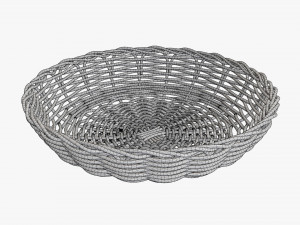 medium brown wicker basket Modello 3D