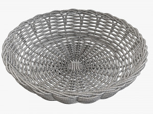 medium brown wicker basket Modello 3D