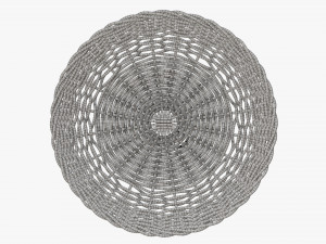 medium brown wicker basket Modello 3D