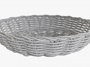 medium brown wicker basket Modello 3D