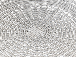 medium brown wicker basket Modello 3D