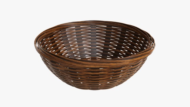 dark brown wicker basket with clipping path 2 3Dモデル .c4d .max .obj .3ds .fbx .stl .blend 